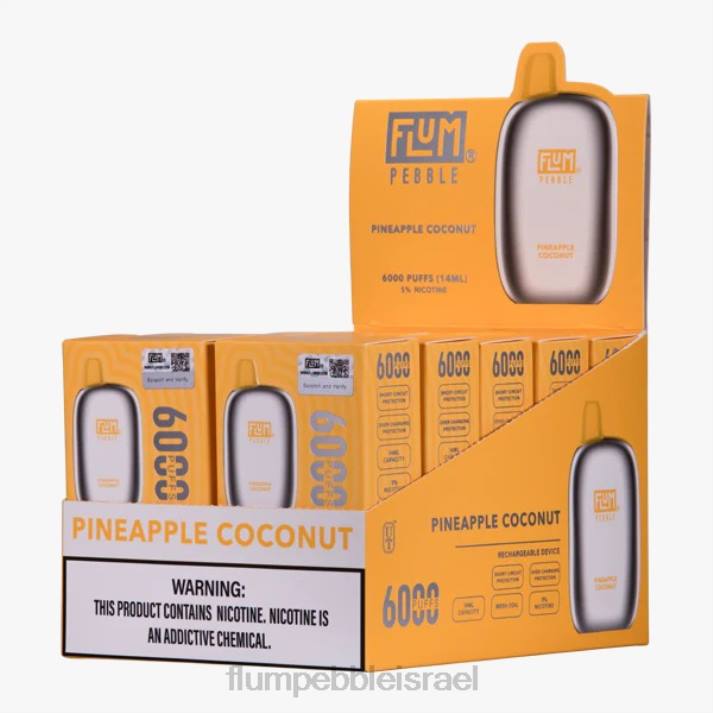 FLUM PEBBLES 6000 פחזניות 10 חבילות קוקוס אננס 2H6V66 | FLUM PEBBLE VAPE NEAR ME