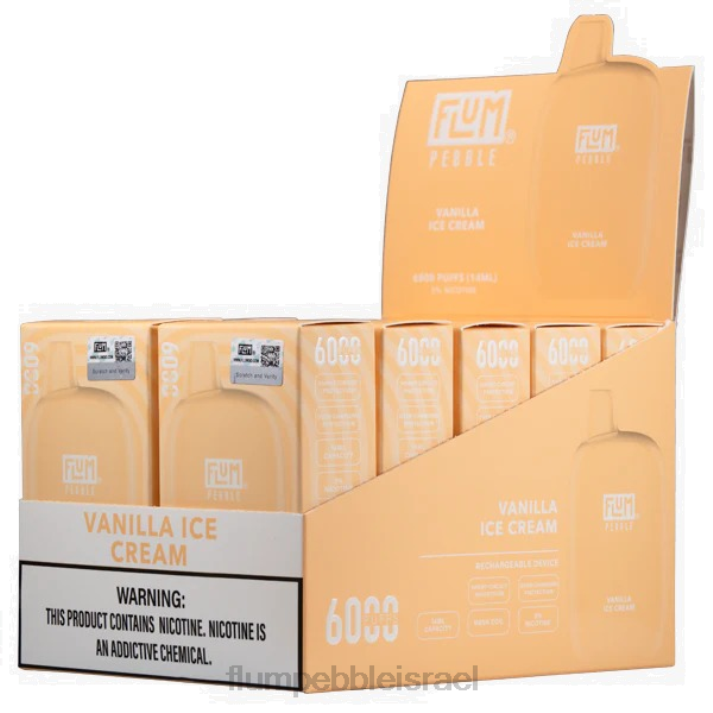 FLUM PEBBLES 6000 פחזניות 10 חבילות גלידת וניל 2H6V85 | FLUM PEBBLE FLAVORS