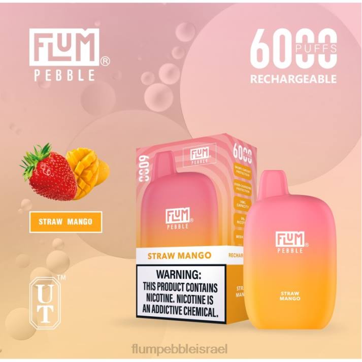 FLUM PEBBLES 6000 שאיפות מנגו קש 2H6V68 | FLUM PEBBLE VAPE REVIEW