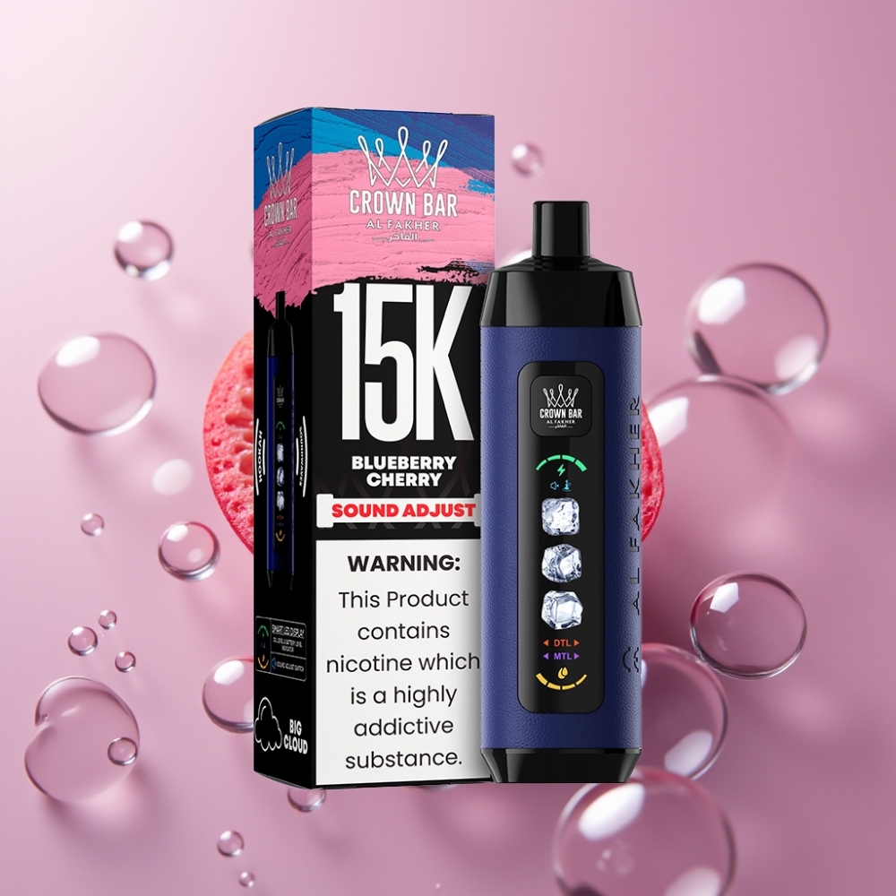 Al Fakher 15k עננים כוונון קרח מכשיר חד פעמי 15000 פומים 22 מ"ל אוכמניות דובדבן