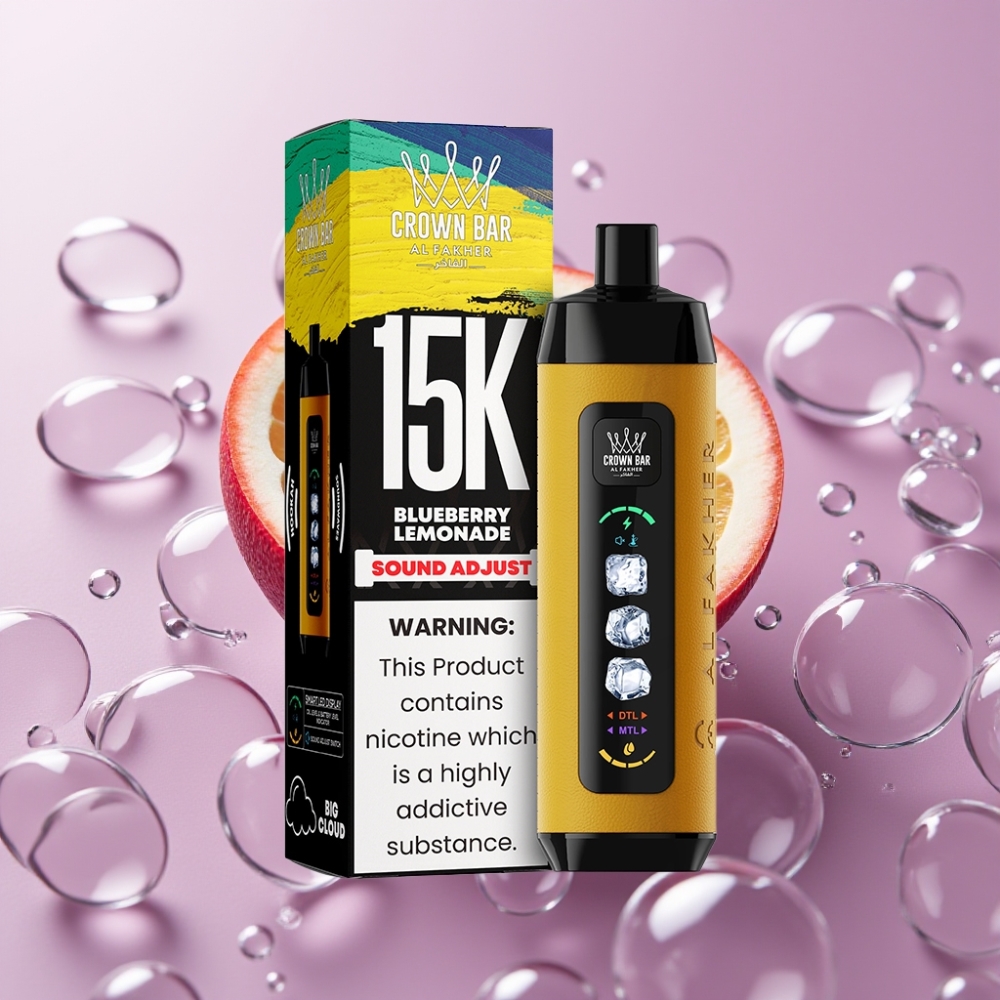 Al Fakher 15k ענני קרח מתכווננים 15000 פופס 22ml לימונדת אוכמניות