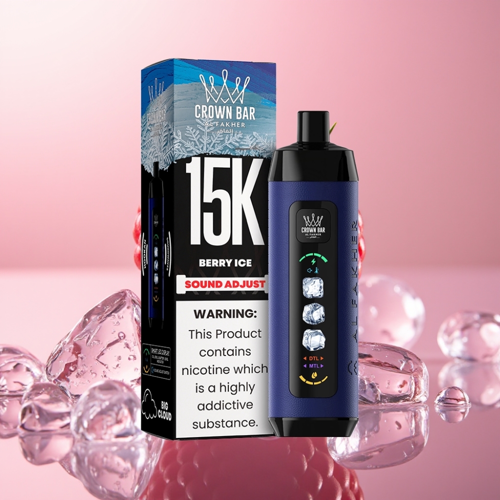 Al Fakher 15k קרח מתכוונן עננים 15000 פופס 22ml טעם פירות יער קרח