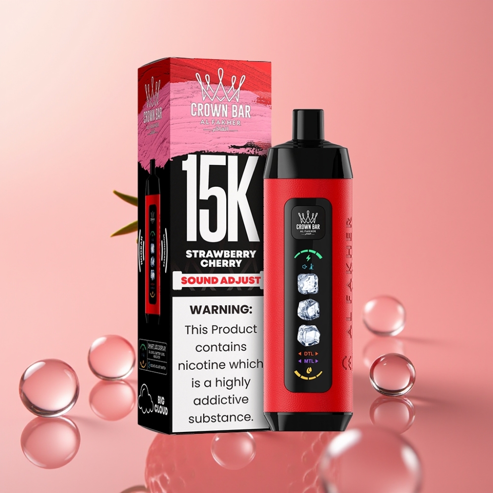 Al Fakher 15k עננים מתכווננים קרח 15000 מקטרות תות דובדבן