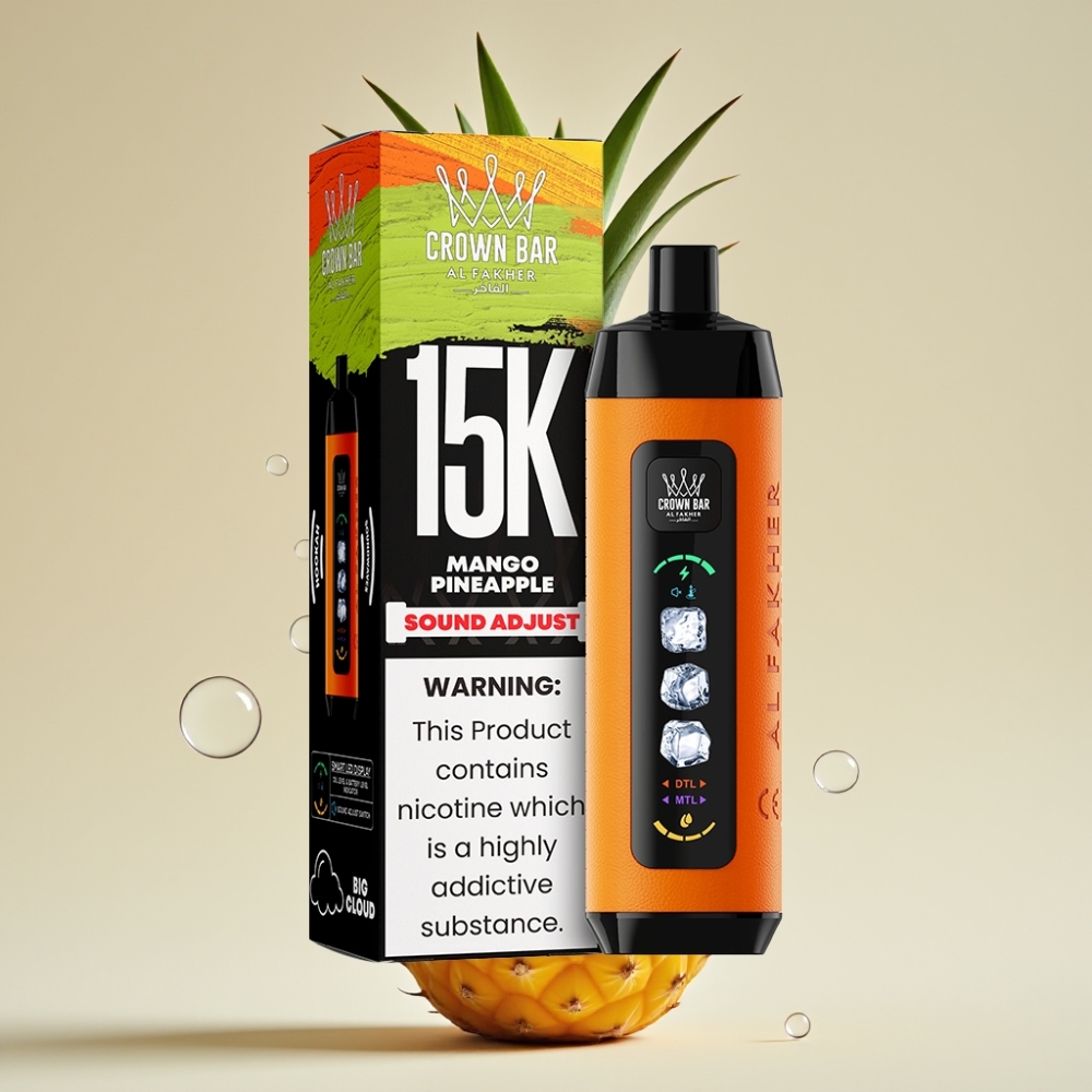 Al Fakher 15k Ice Adjust Clouds מנגו אננס 15000 פיות סוללה 850mAh