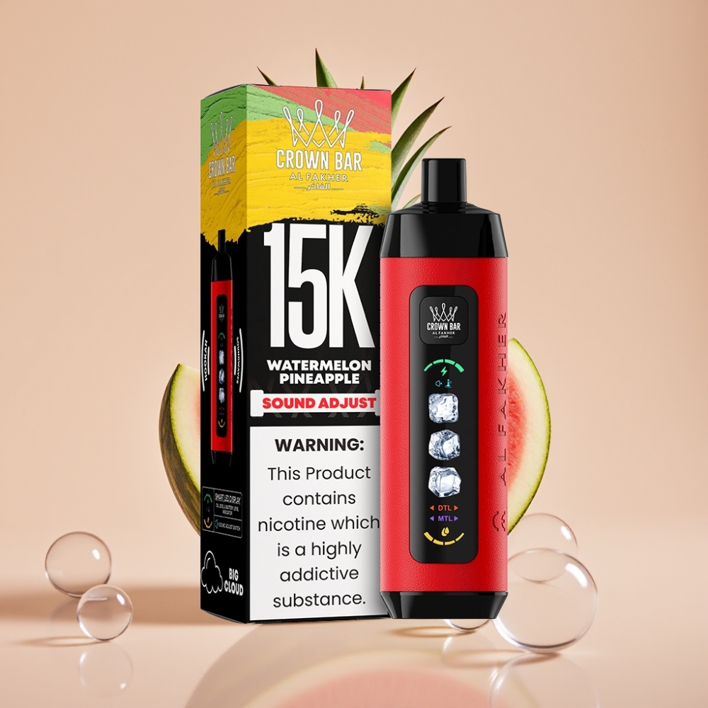 Al Fakher 15k Ice Adjust Clouds מתקן חד פעמי 15000 פופס מלון אננס