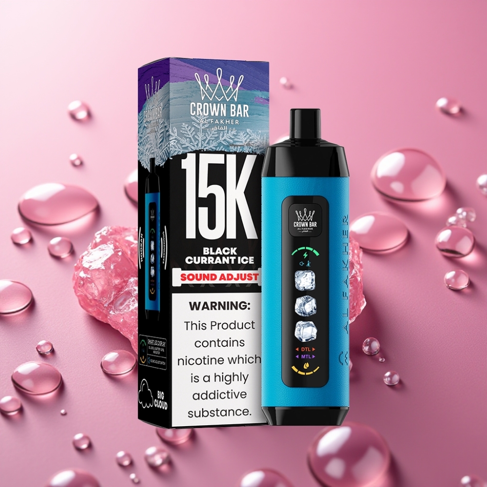 Al Fakher 15k Ice Adjust Clouds Blackcurrant Ice דיספוזבל 15000 משיכות סוללה 850mAh