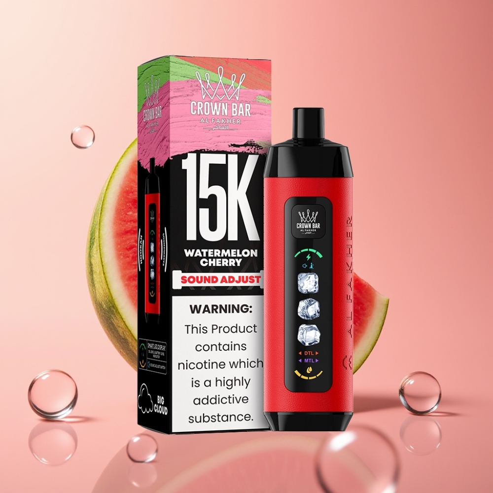 Al Fakher 15k Ice Adjust Clouds Disposable Device אבטיח דובדבן עם 15000 פופס ו-22ml