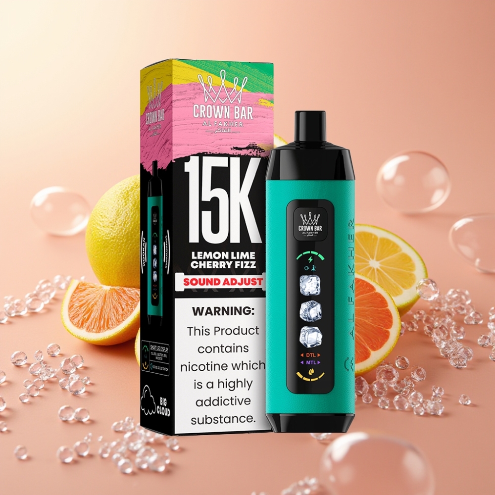 Al Fakher 15k Ice Adjust Clouds Disposable Device 15000 פיות 22ml לימון ליים דובדבן