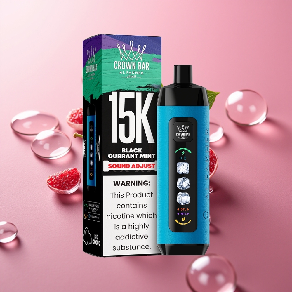 Al Fakher 15k Ice Adjust Clouds Disposable Device שחור-מנטה 15000 משיכות 22ml