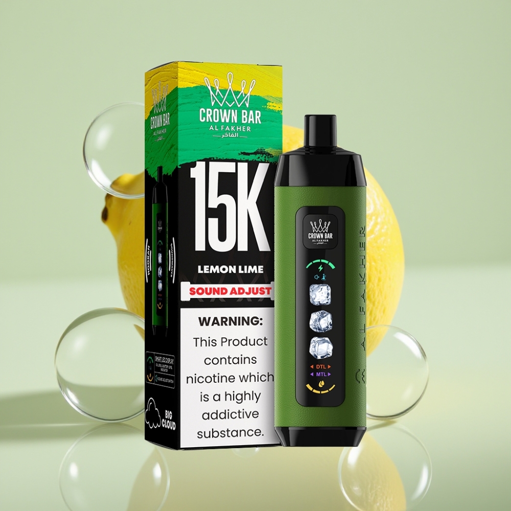 Al Fakher 15k Ice Adjust Clouds Disposable Device לימון ליים 15000 פופס סוללה 850mAh