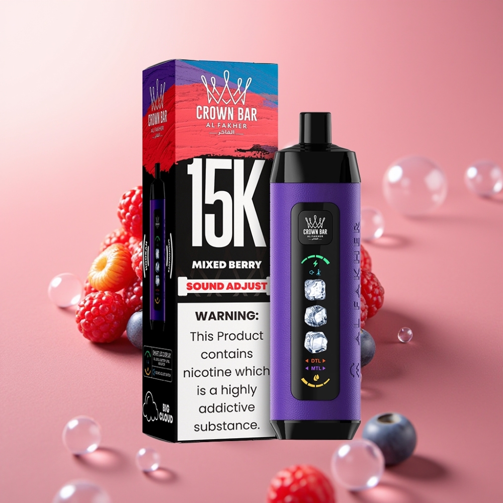 Al Fakher 15k Ice Adjust Clouds Disposable Device 15000 פuffs 22ml Mixed Berry