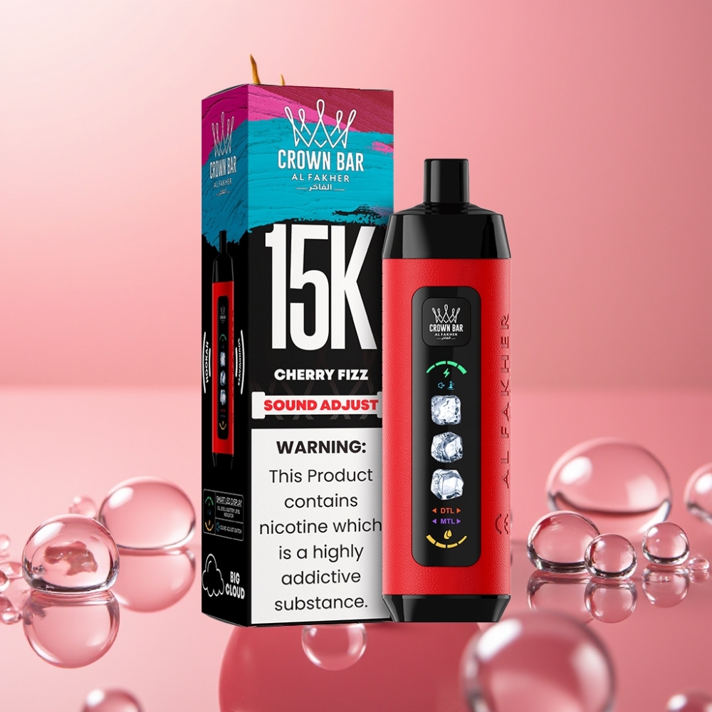 Al Fakher 15k Ice Adjust Clouds Disposable Device 22ml 15000 פאפים דובדבן תוסס