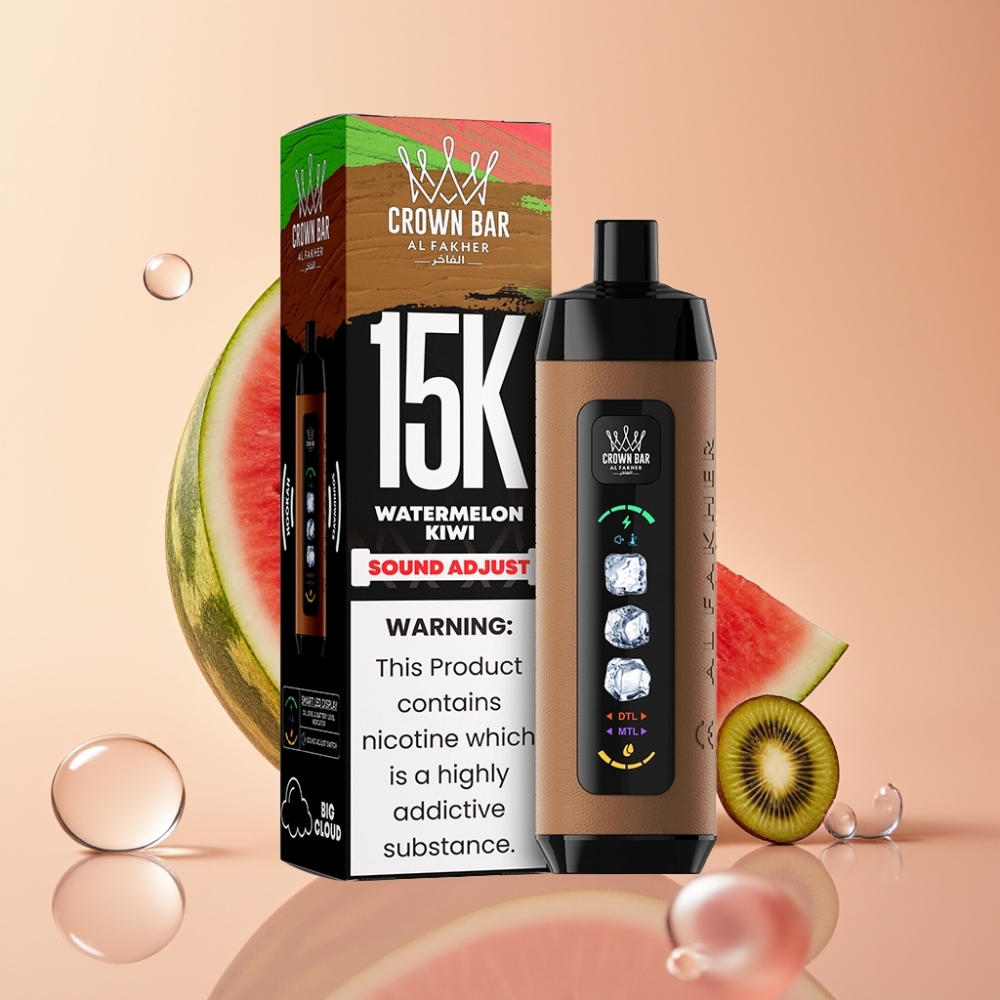 Al Fakher 15k אייס אדג'סט קלאודס מתקפל מכשיר חד פעמי אבטיח קיווי