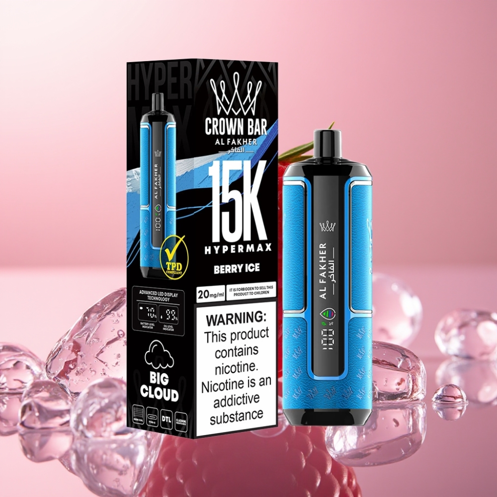 Al Fakher Crown Bar 15000 Hypermax Berry Ice Disposable Vape Kit 22ml 600mAh