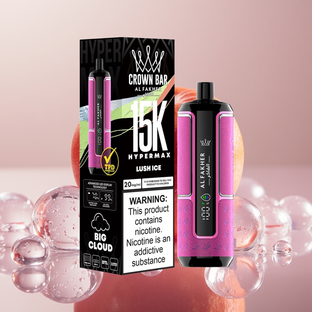 Al Fakher Crown Bar 15000 Hypermax Disposable Vape Kit לוץ אייס 22ml 600mAh