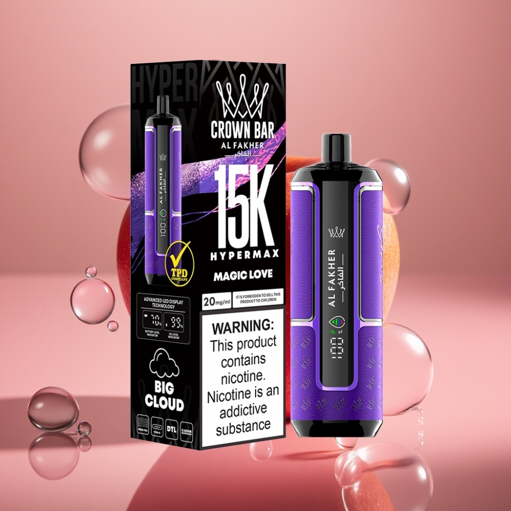 Al Fakher Crown Bar 15000 Hypermax Disposable Vape Kit 22ml 600mAh אהבה קסומה