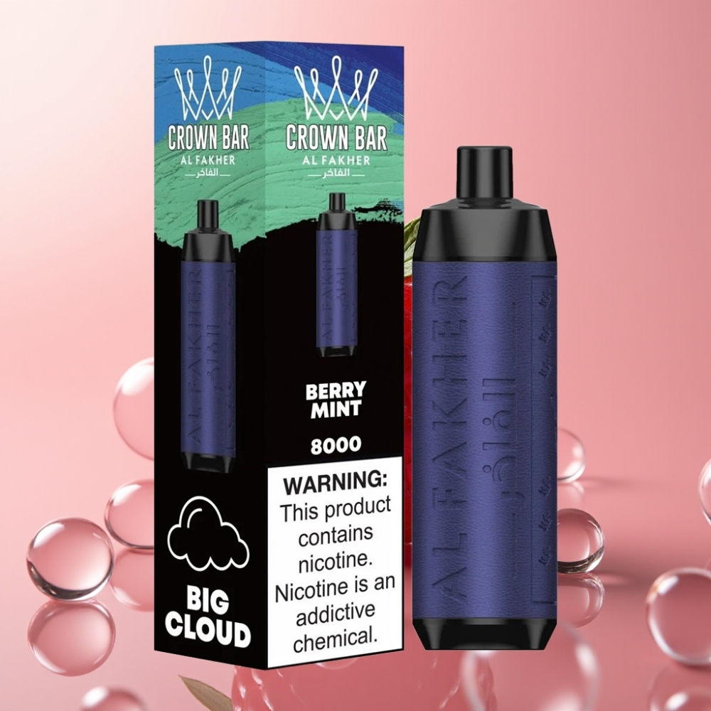 Al Fakher Crown Bar 8000 פופס סוללה 600mah טעון USB Type-c