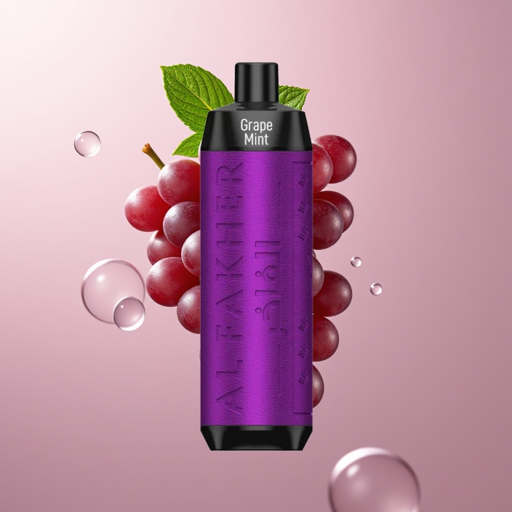 Al Fakher Crown Bar 8000 Crystal Disposable Vape ענבים נענע 18ml 8000 Puffs