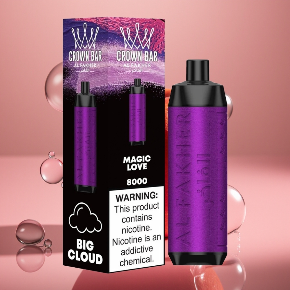 Al Fakher Crown Bar 8000 Crystal Disposable Vape 600mah 18ml אהבה קסומה