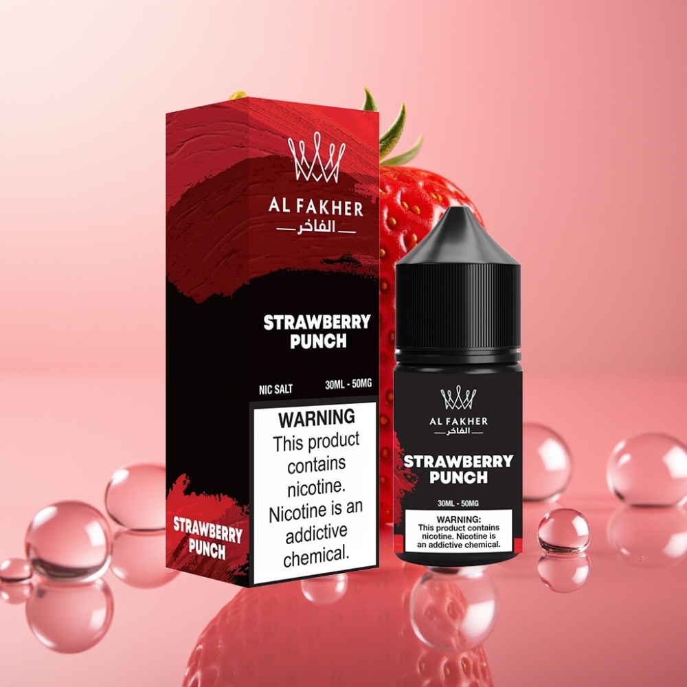 AL Fakher Nicotine Salt E-Liquid תות אגרוף 30ml 50MG Pod Vape
