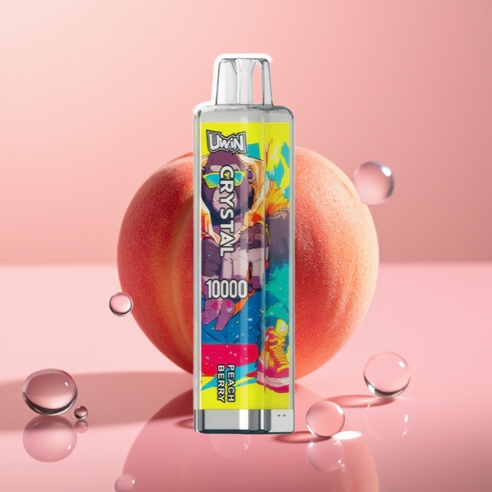 UWIN Crystal 10000 Puffs 18ml Peach Berry (אפרסק יער)