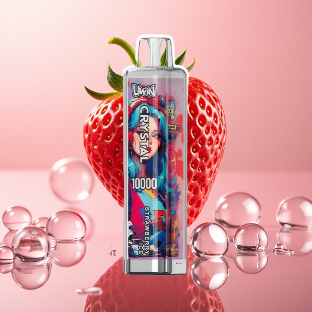 UWIN Crystal 10000 Puffs תות קרח עם סוללה נטענת 650mAh