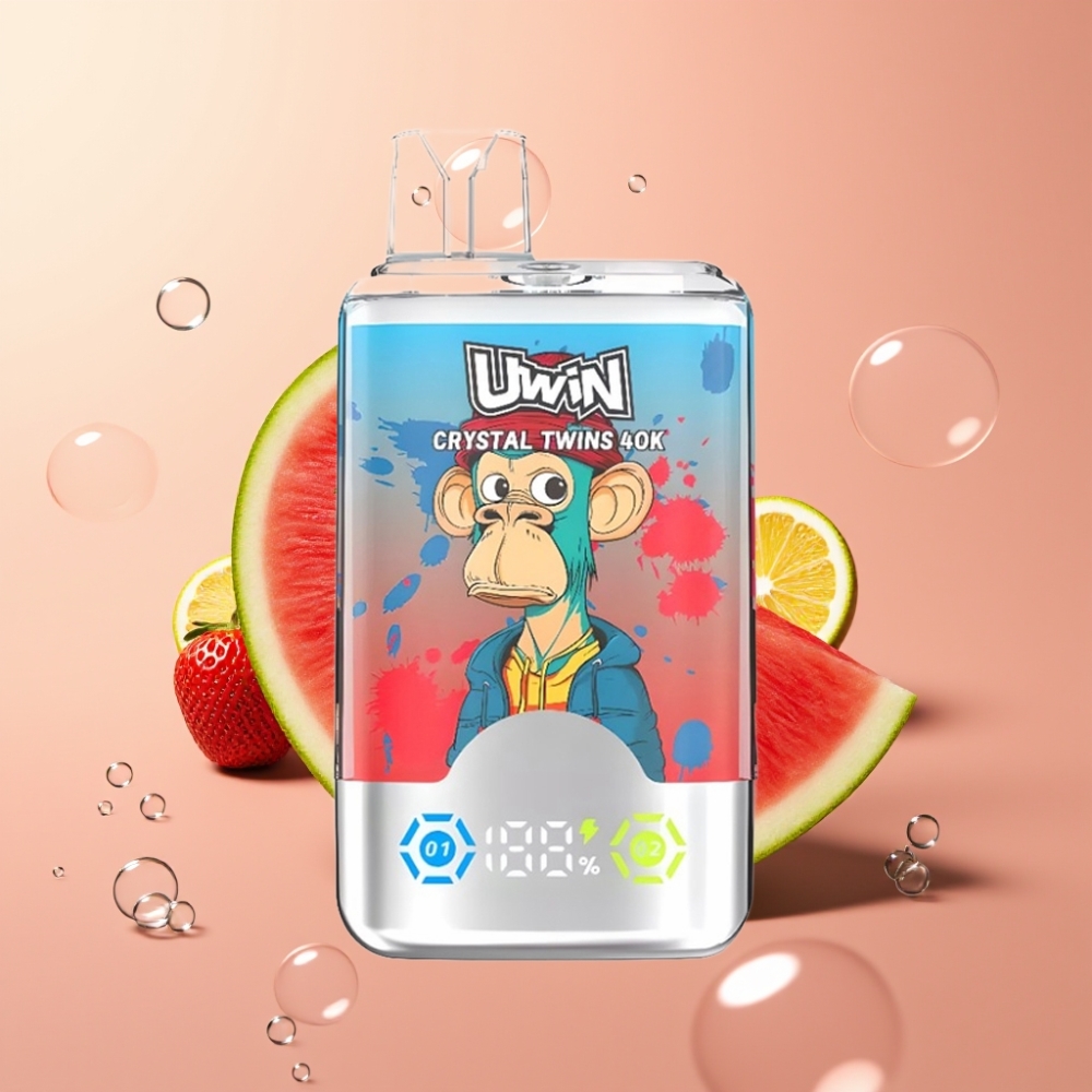UWIN Crystal Twins 40000 Puffs 32ml תות אבטיח Type-C