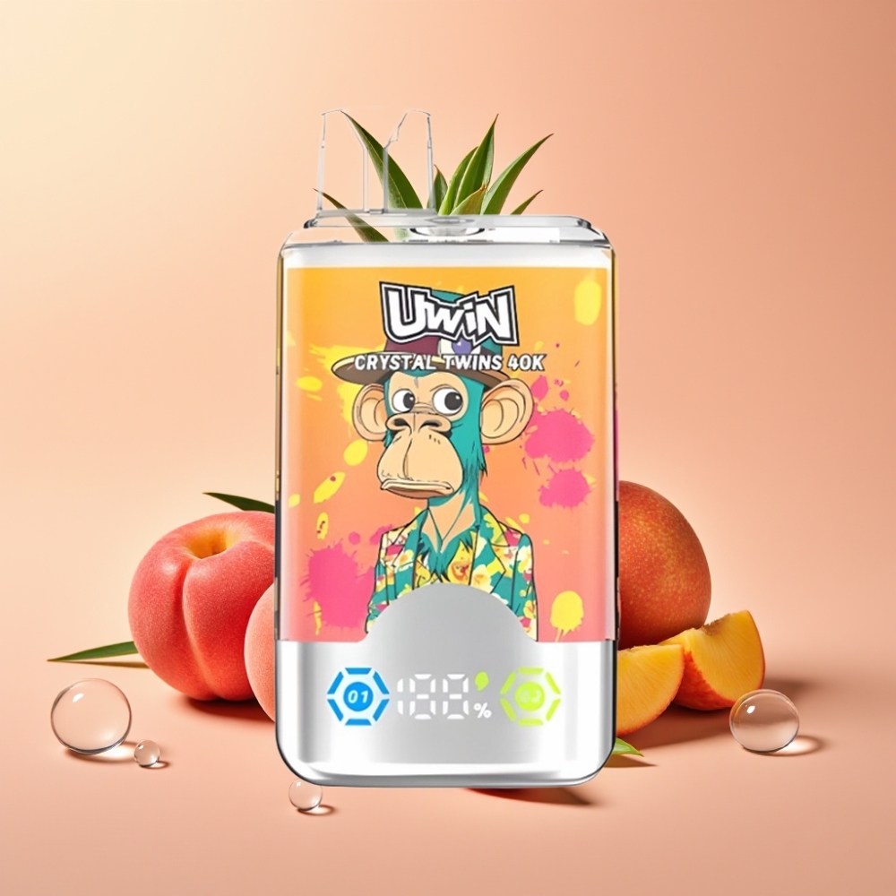 UWIN Crystal Twins 40000 Puffs Dual Flavor 32ml Peach Mango Pineapple Red Bull