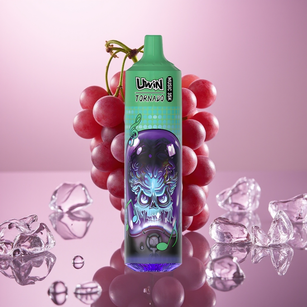 Uwin Tornado 35K Music Disposable Vape 600mAh Grape Ice (ענבים קר)