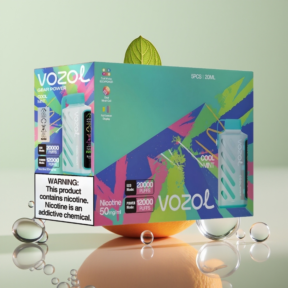 VOZOL Gear Power 20000 Puffs Cool Mint Dual Mesh Coil Full Screen Display