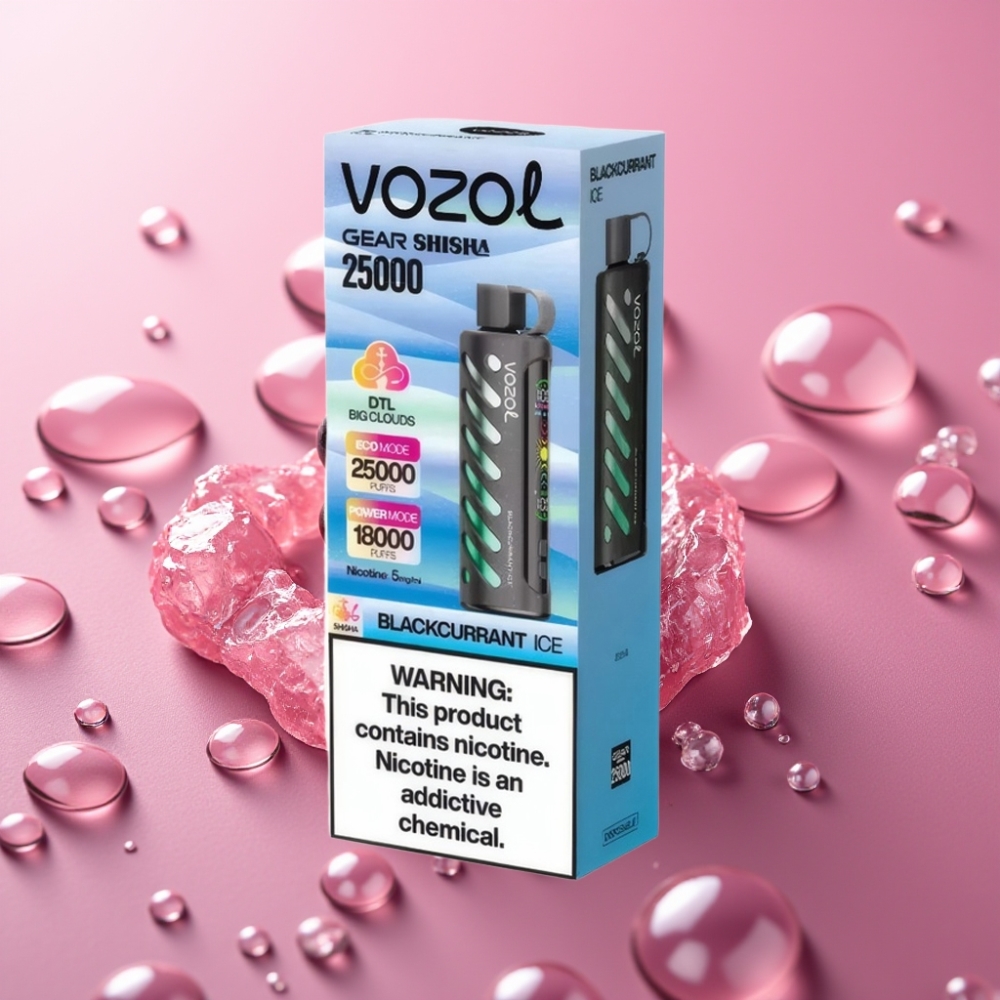 VOZOL Gear Shisha 25000 Puffs Blackcurrant Ice S.i.L.C Tech Dual Mesh