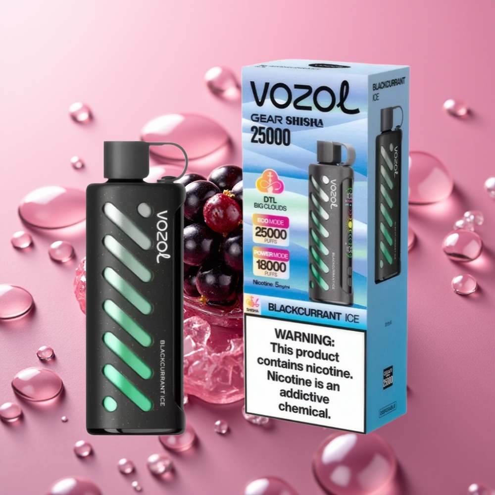 VOZOL Gear Shisha 25000 Puffs Blackcurrant Ice S.i.L.C Tech Dual Mesh