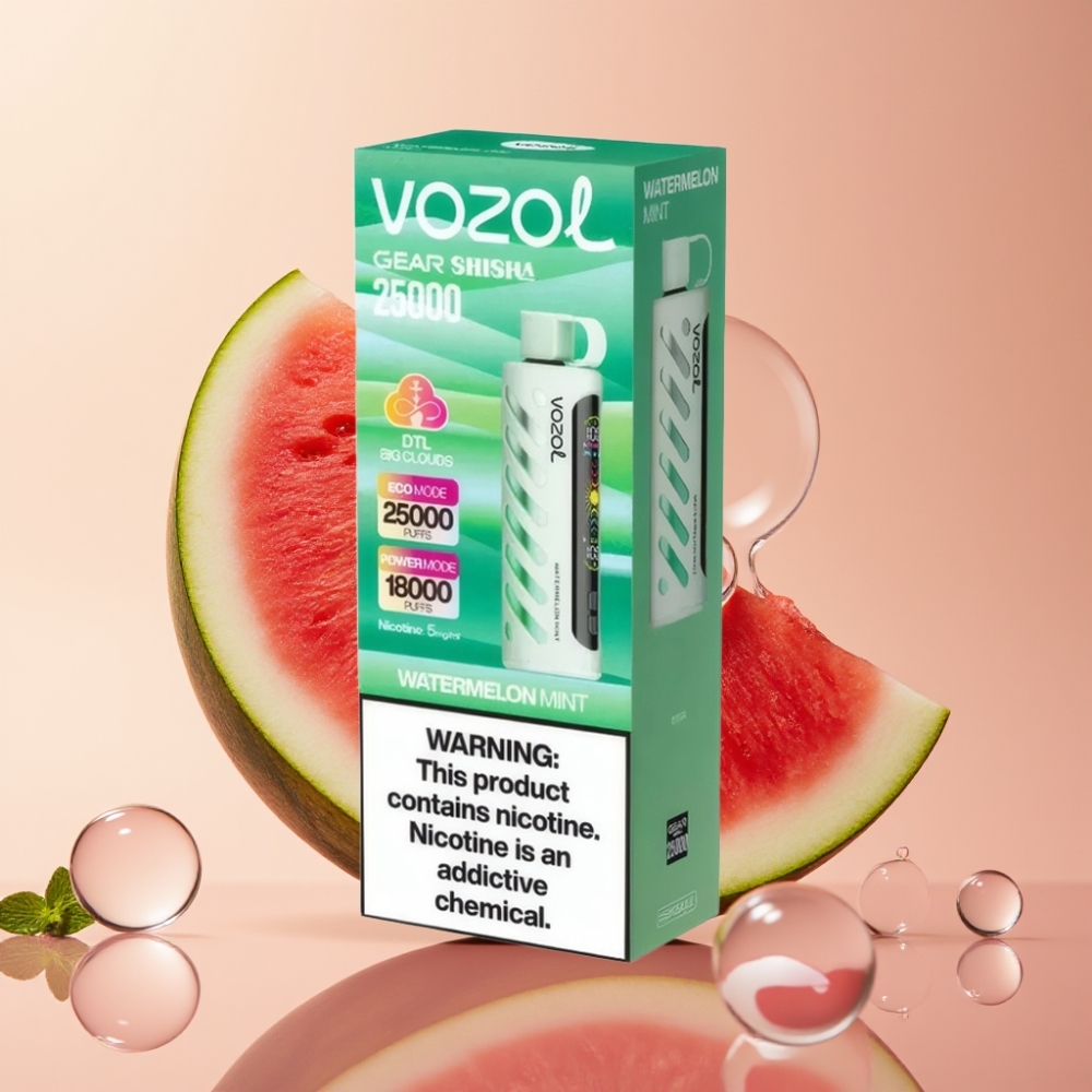 VOZOL Gear Shisha 25000 Puffs אבטיח נענע Dual Mesh S.i.L.C Tech