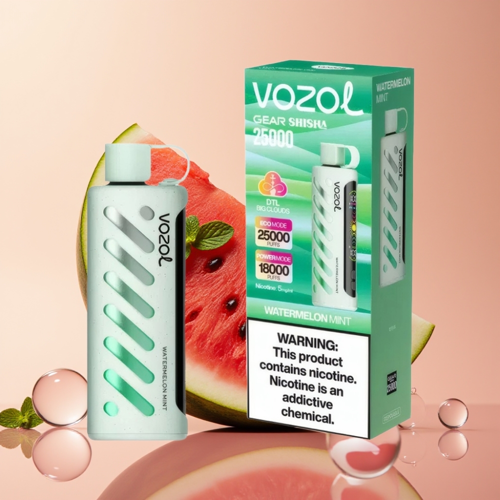 VOZOL Gear Shisha 25000 Puffs אבטיח נענע Dual Mesh S.i.L.C Tech