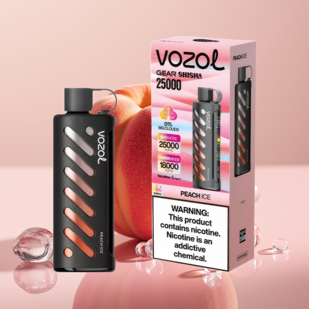 VOZOL Gear Shisha 25000 Puffs אפרסק קר Dual Mesh online wholesalers Israel