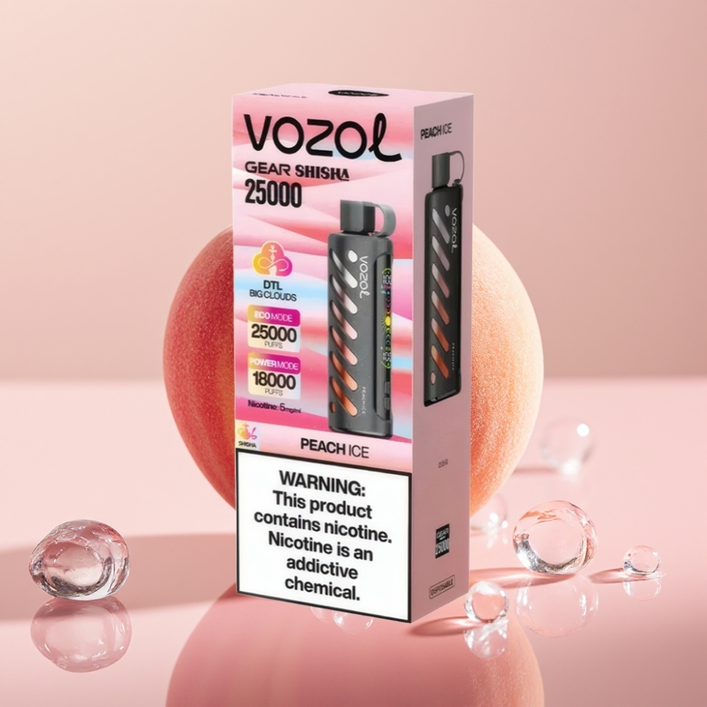 VOZOL Gear Shisha 25000 Puffs אפרסק קר Dual Mesh online wholesalers Israel