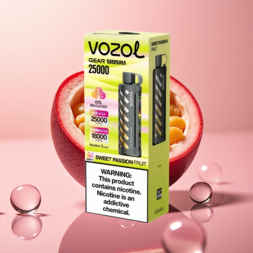 VOZOL Gear Shisha 25000 Puffs Sweet Passion Fruit Dual Mesh 1000mAh