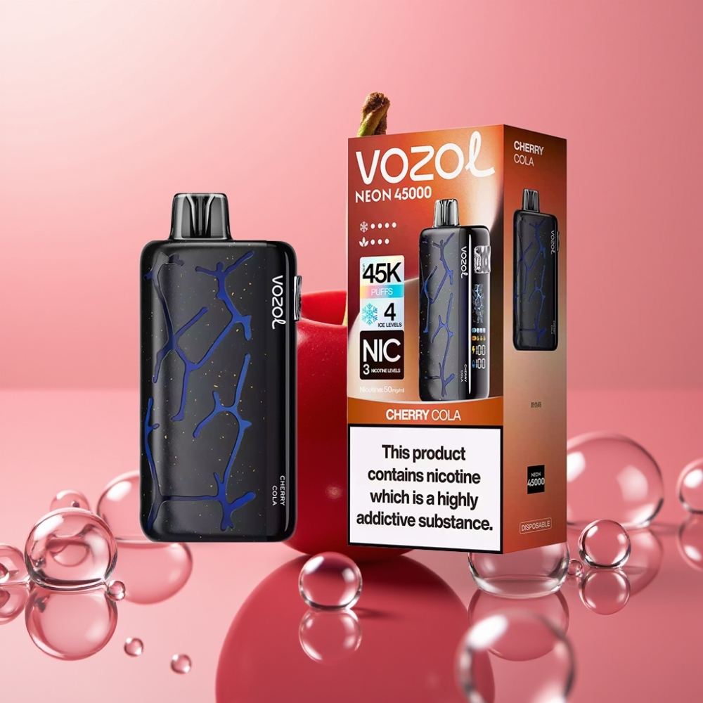 Vozol Neon 45K 45000 מפיות מכשיר אידוי חד פעמי דובדבן קולה עם סוללת 800mAh