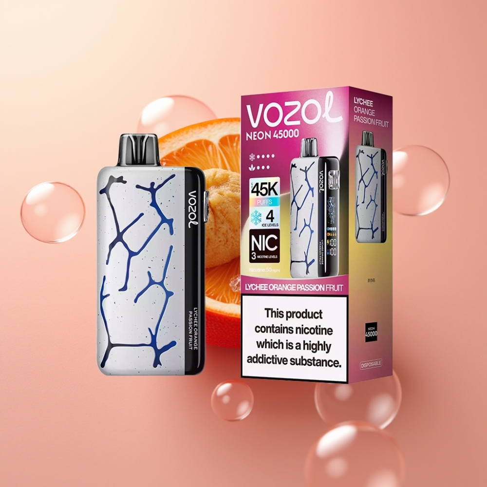 Vozol Neon 45K 45000 פאפים מתכוונן קרח ומשפר זרימת אוויר