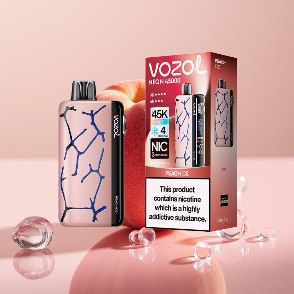 Vozol Neon 45K 45000 Puffs 20ml Peach Ice online wholesalers Israel