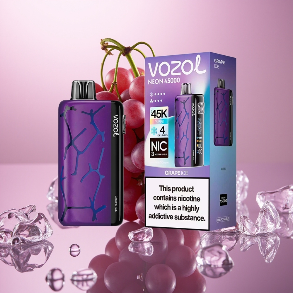 Vozol Neon 45K 45000 Puffs ענבים קרים מאוורר כוונון 3 מצבים