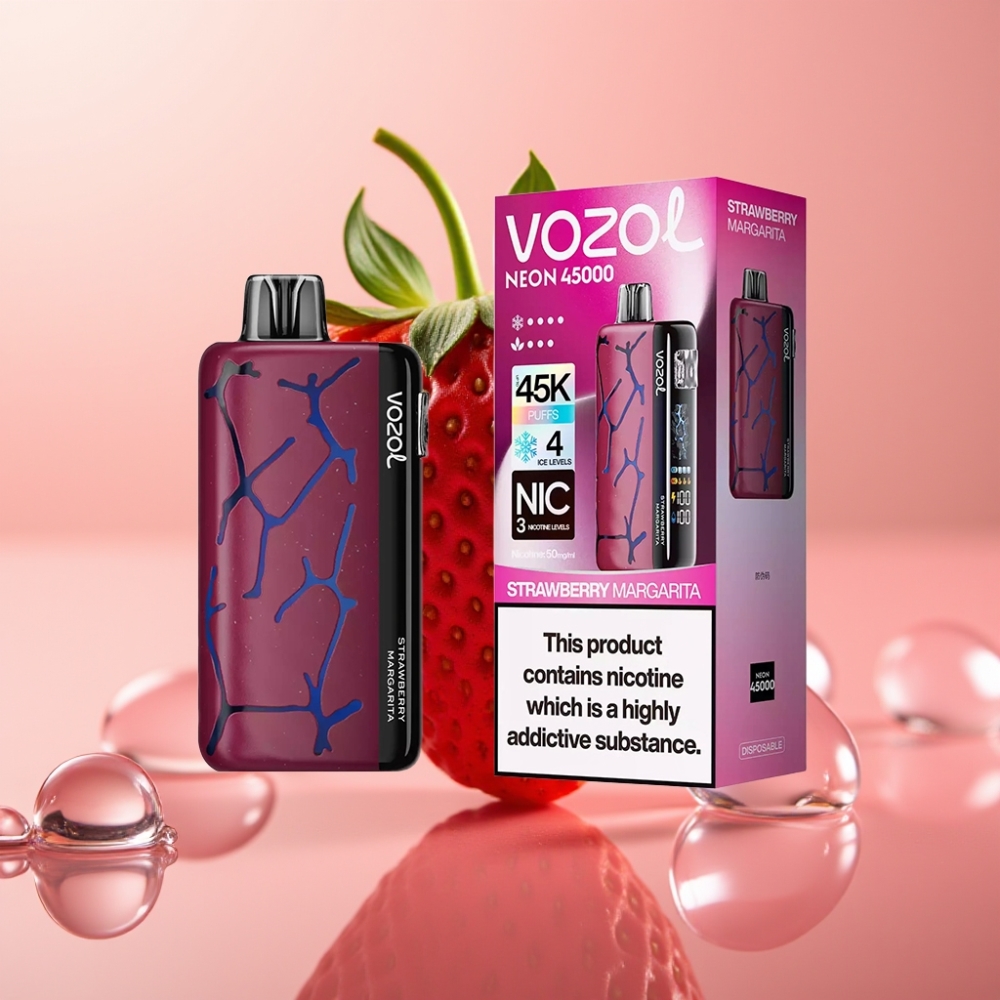 Vozol Neon 45K 45000 Puffs מעקב אוויר 3 מצבים תות מרגריטה