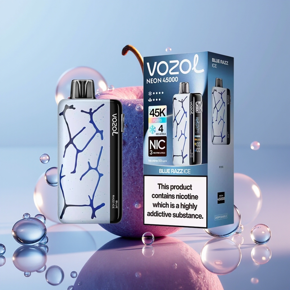 Vozol Neon 45K 45000 Puffs מתכוונן Ice Blue Razz online wholesalers Israel
