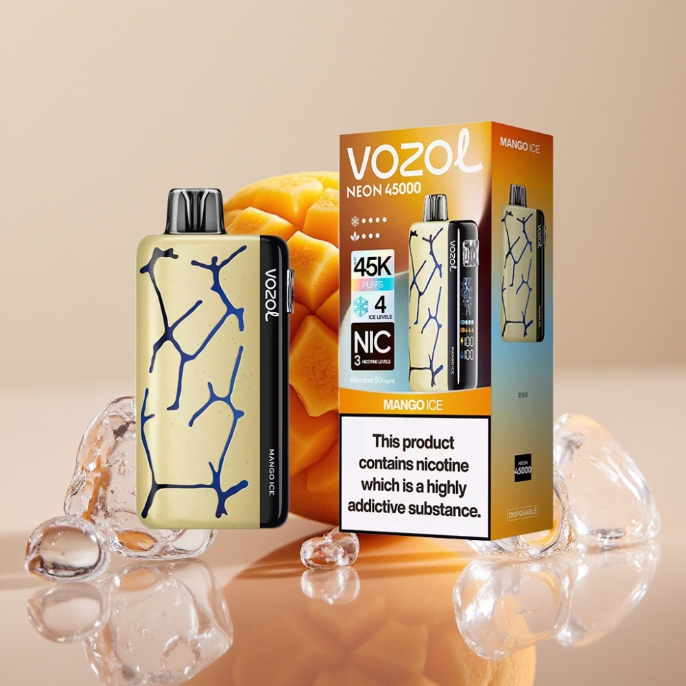 Vozol Neon 45K 45000 Puffs מנגו קרח Mesh Coil online wholesalers Israel