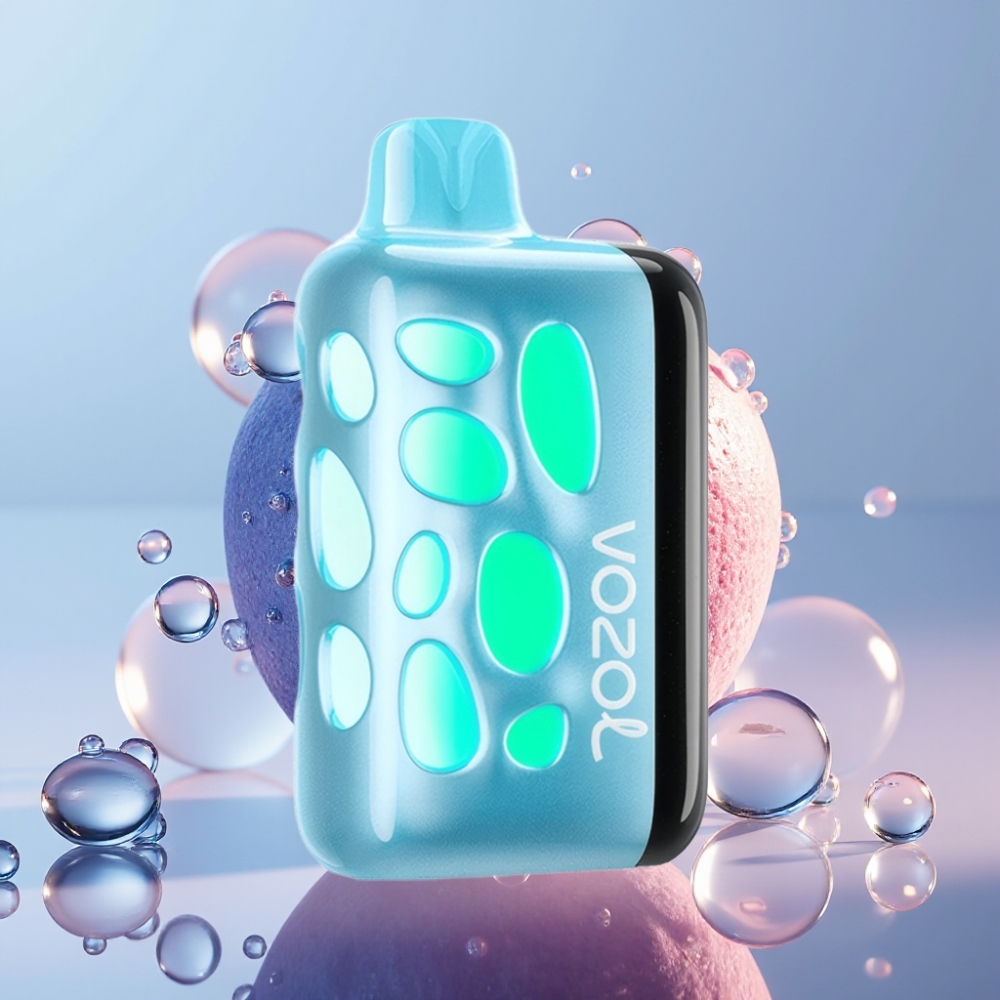 VOZOL RAVE 40000 Disposable Vape Blue Razz Ice עם מצב מסיבה מסונכרן פעימות, טעינה של 80% ב-20 דקות, עיצוב זוהר 270 מעלות