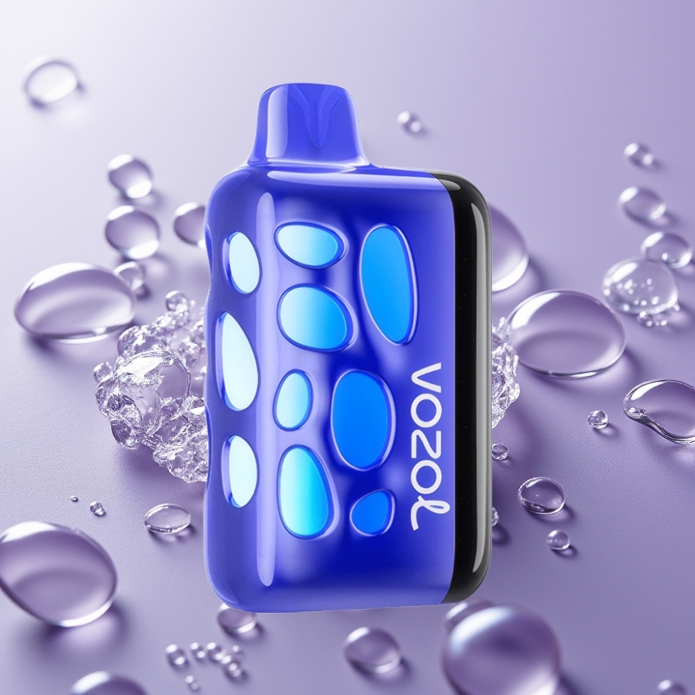 VOZOL RAVE 40000 Disposable Vape Blueberry Ice עם תאורה מהבהבת 270 מעלות ומצב מסיבה מסונכרן קצב