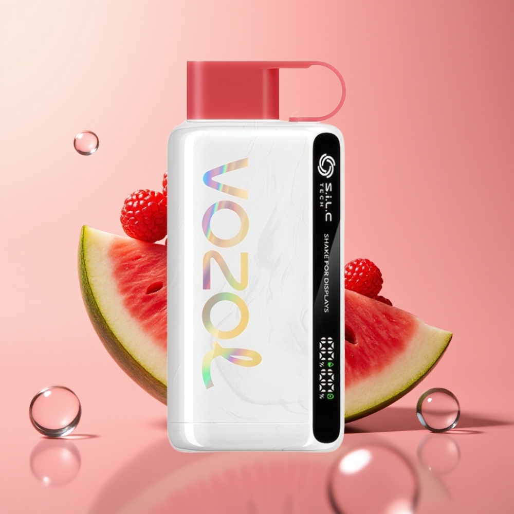 VOZOL STAR 9000/12000 Disposable Vape פטל אבטיח עם S.i.L.C TECH ו-30% טעינה מהירה יותר